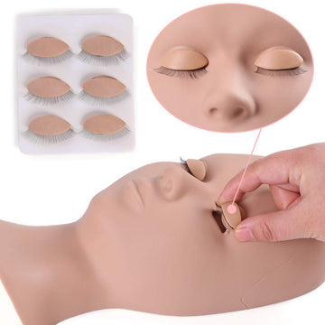 Xtrend Training Mannequin Head Practice False Eyelash Extension Silicone Mannequin Head 4pcs Movable Eyelid Practice Eyelashes